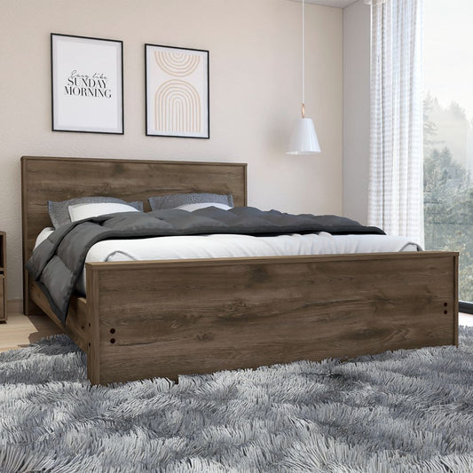 Tuhome Galanto Full Size Bed Base with Integrated Headboard, Sturdy Frame Support, Modern Bedroom Furniture Upgrade for Comfortable Rest and Enhanced Room Organization, Durable Construction for Long-Term Use
