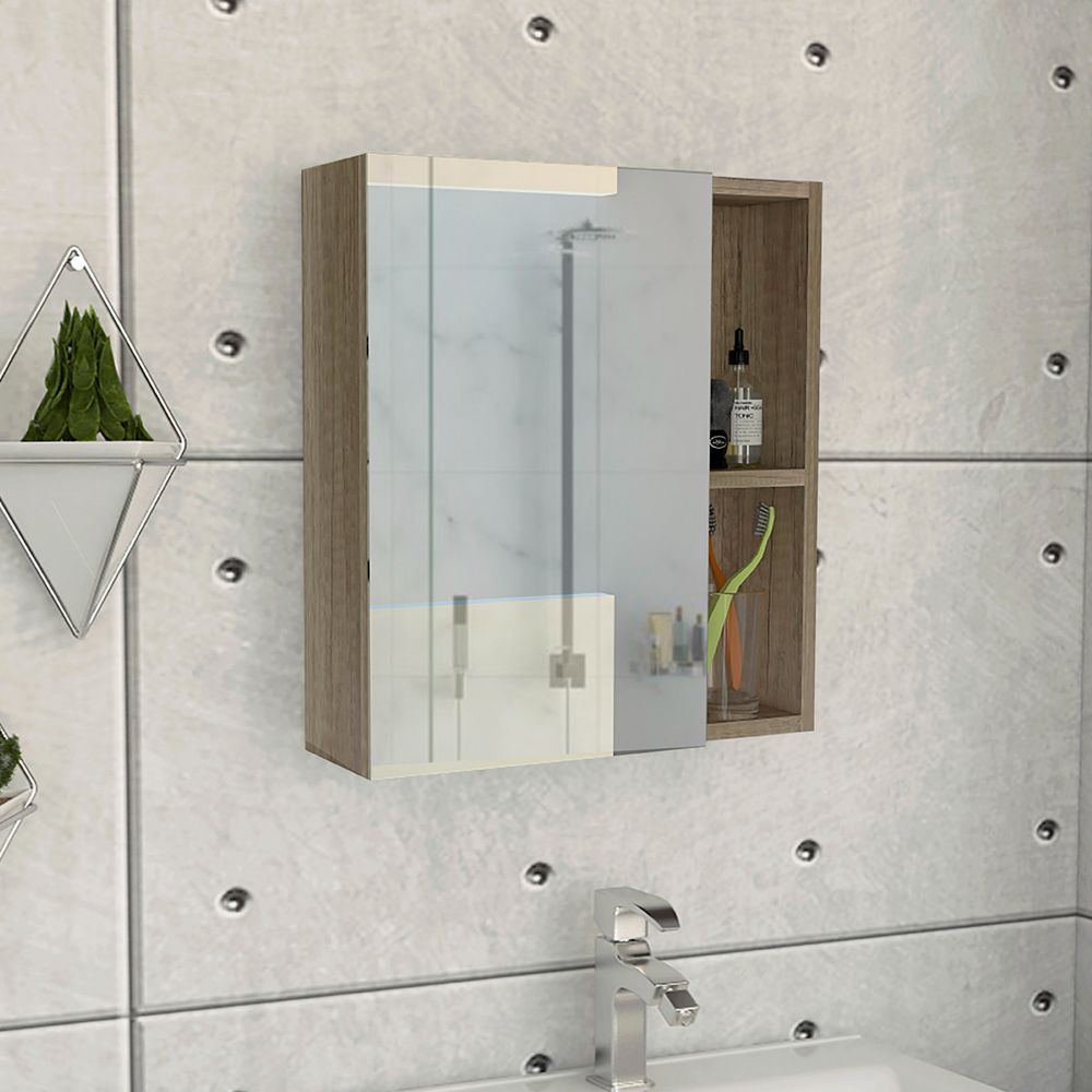 Labelle Medicine Single Door Cabinet With Mirror, Five Internal Shelves