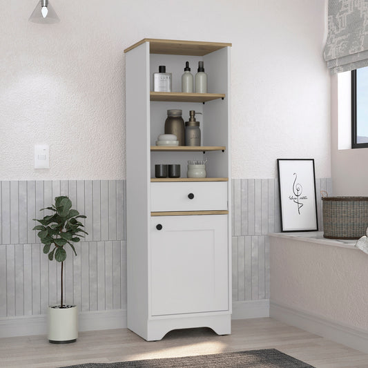 St. Clair Linen Cabinet, Two Interior Shelves, Two Open Shelves, Single Door