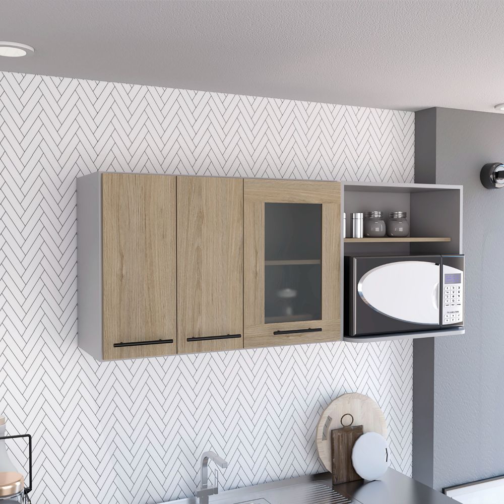 Hasselt Wall Cabinet, Double Door, Glass Cabinet, Rack