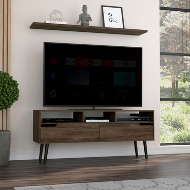 Oslo Tv Stand for TV´s up 51", Two Drawers, Four Legs, Three Open Shelves