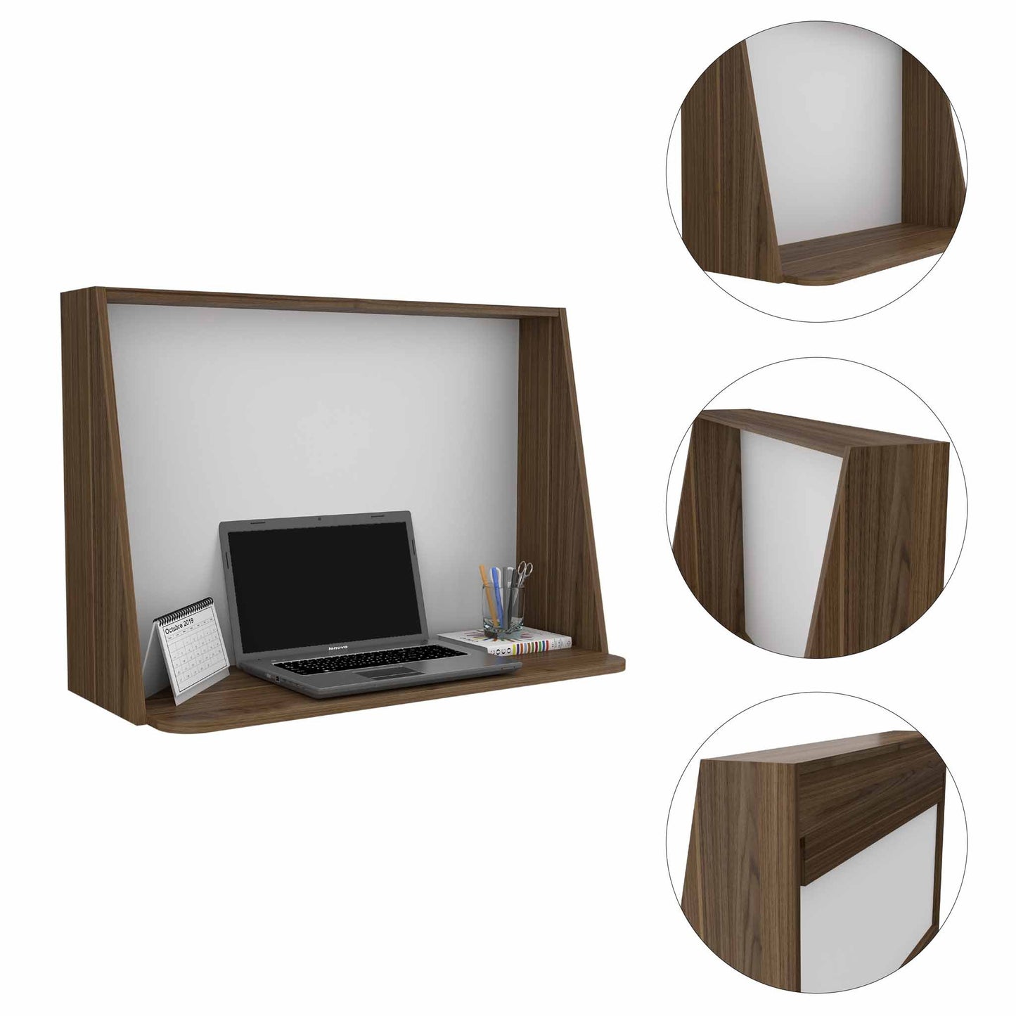 Zambia Wall Desk, Single Shelf
