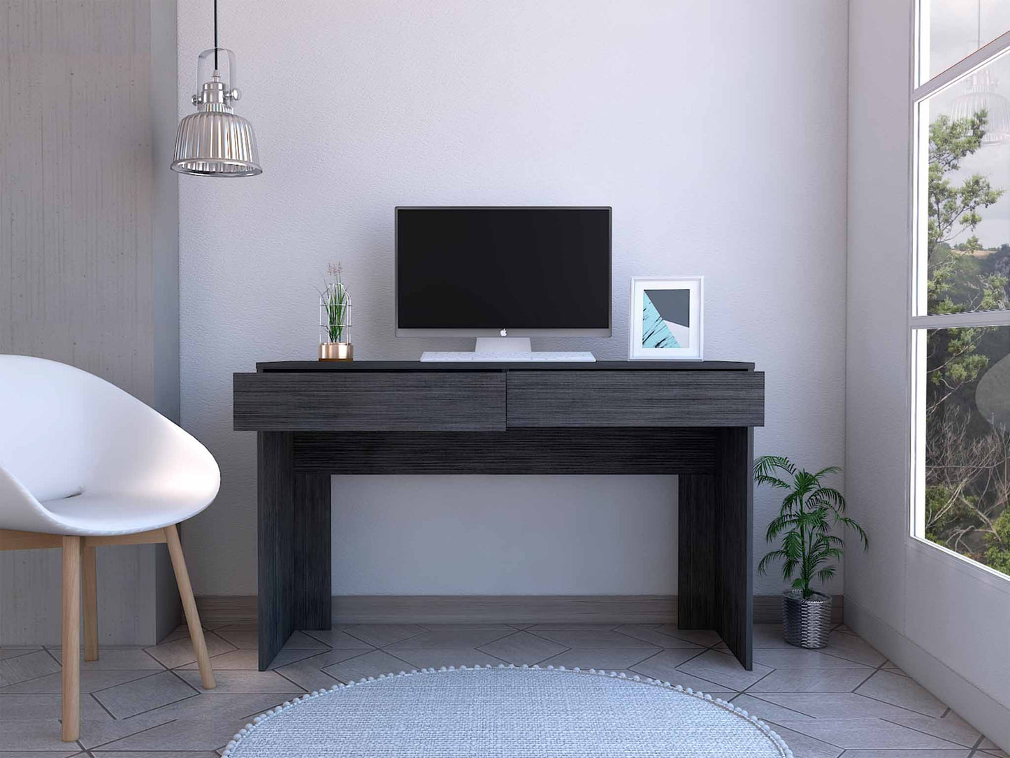 Acre Writing Computer Desk, Two Drawers