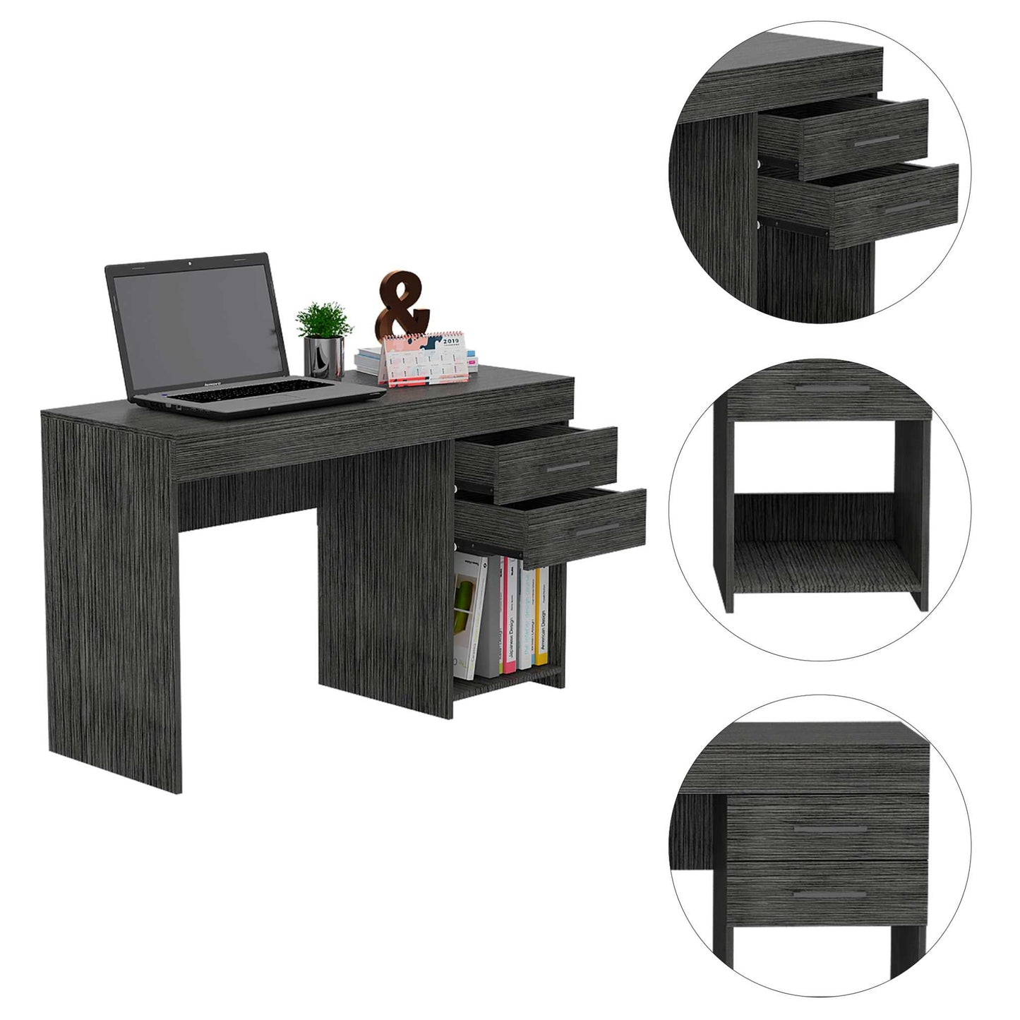 Ibare Desk TuHome Smoky Oak