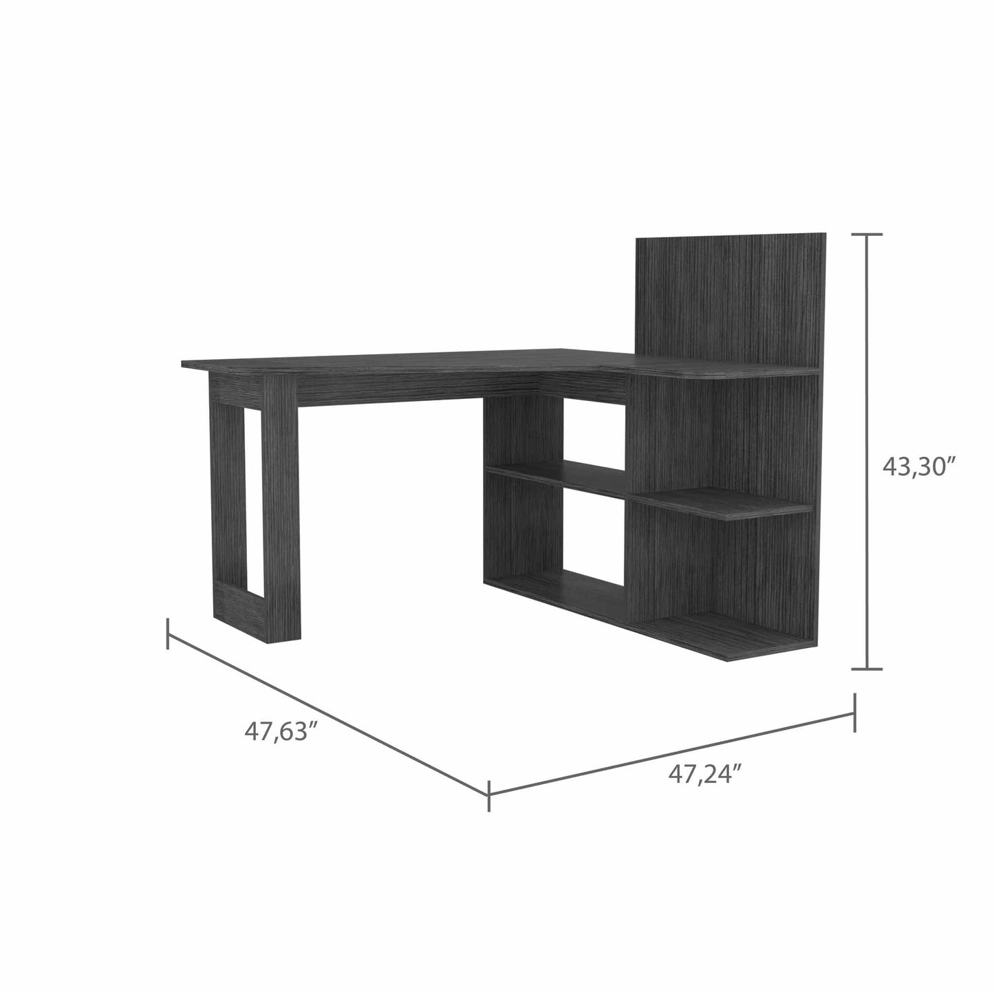 TuHome Gray Oak Masai Desk