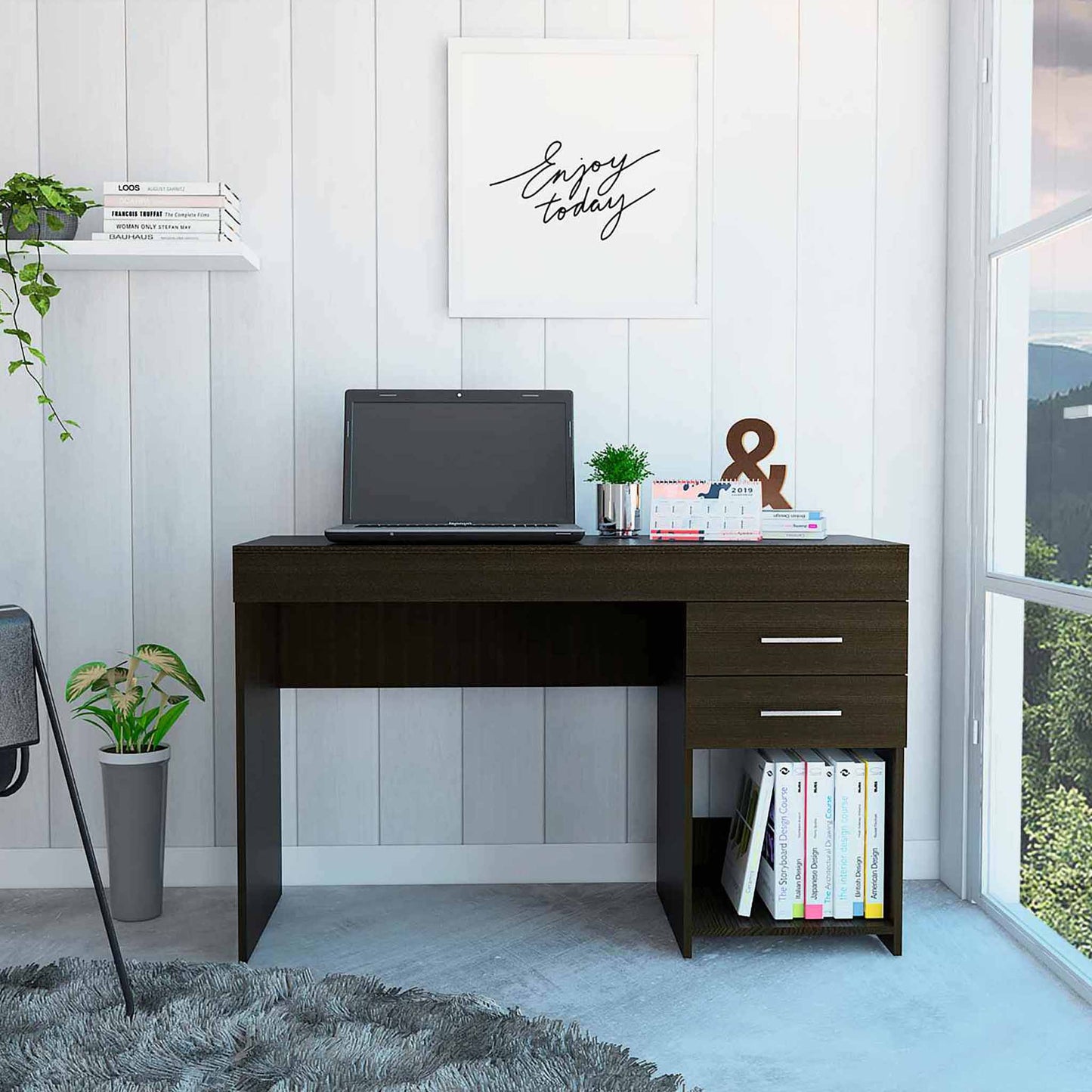 TuHome Black Wengue Ibare Desk