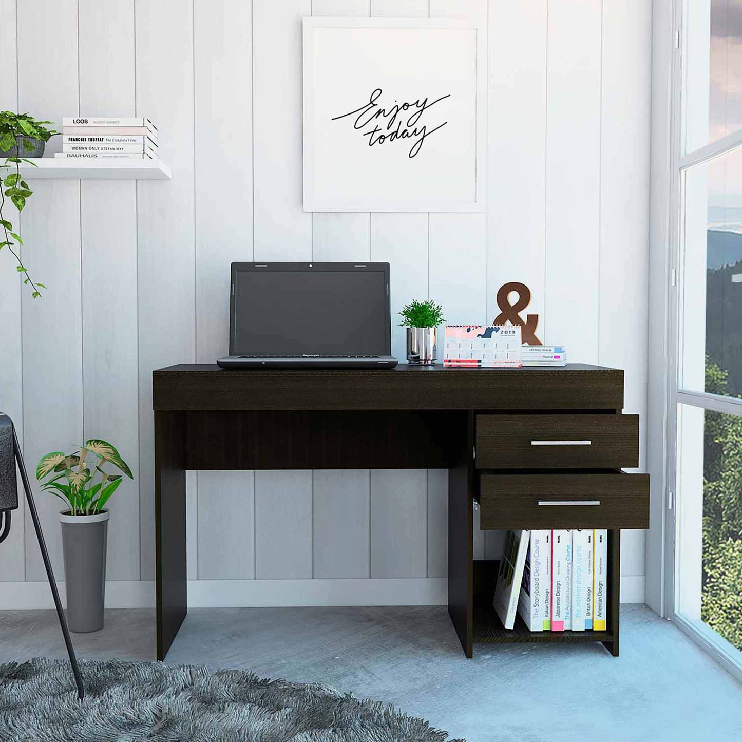 TuHome Black Wengue Ibare Desk