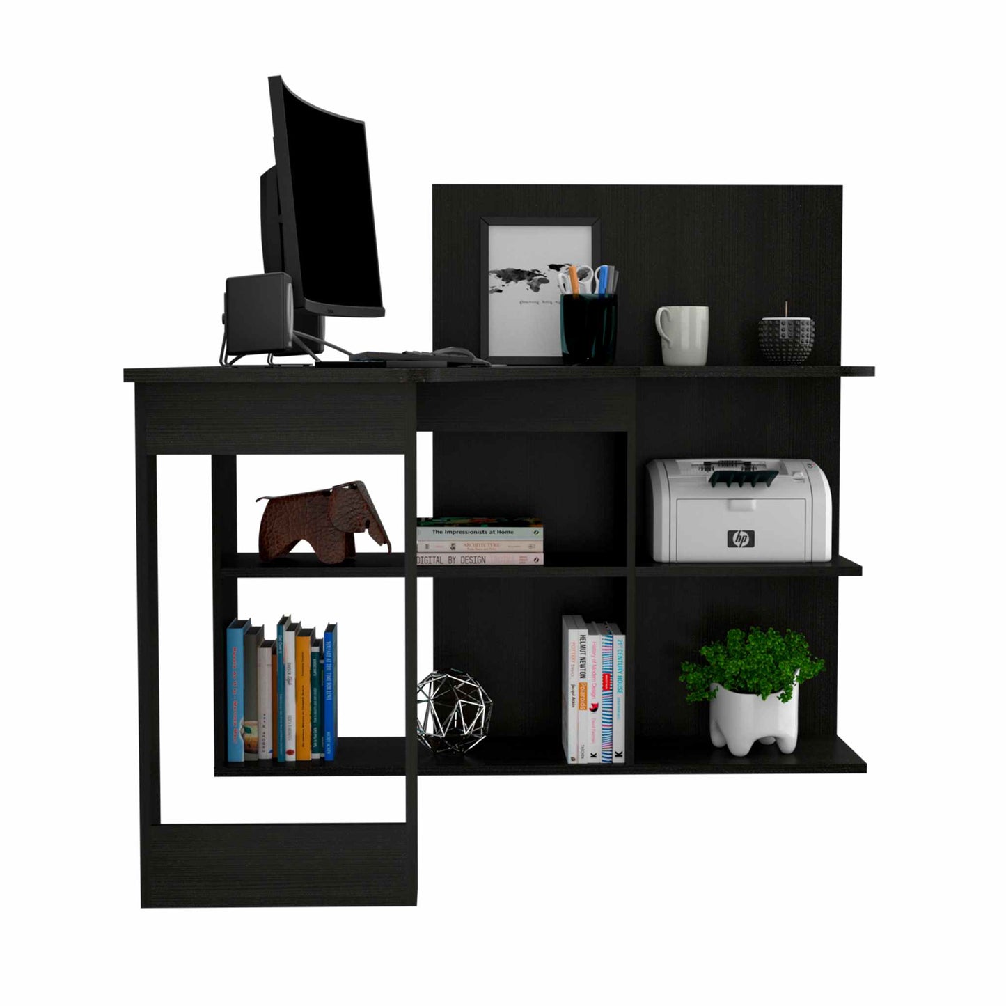 TuHome Black Wengue Masai Desk