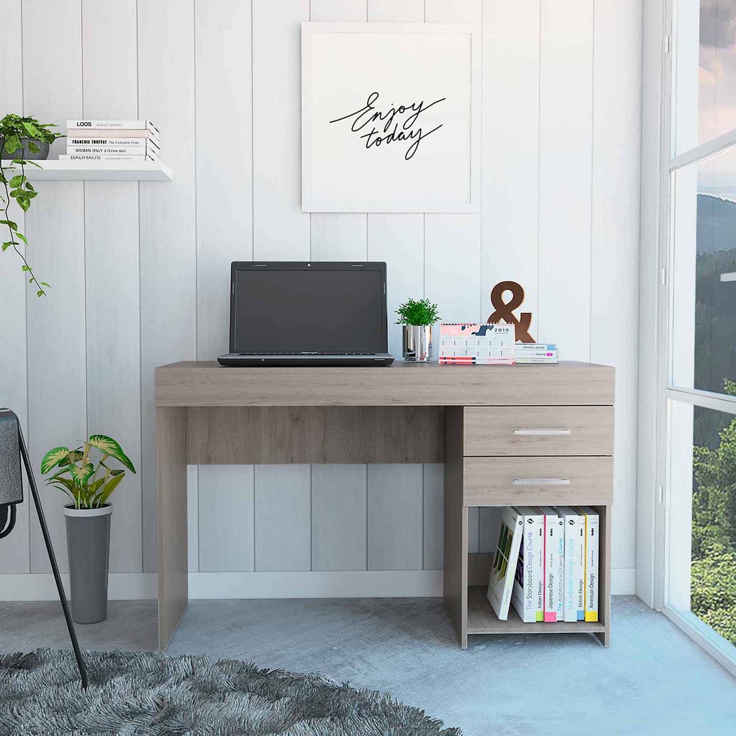 Ibare Desk TuHome Light Gray