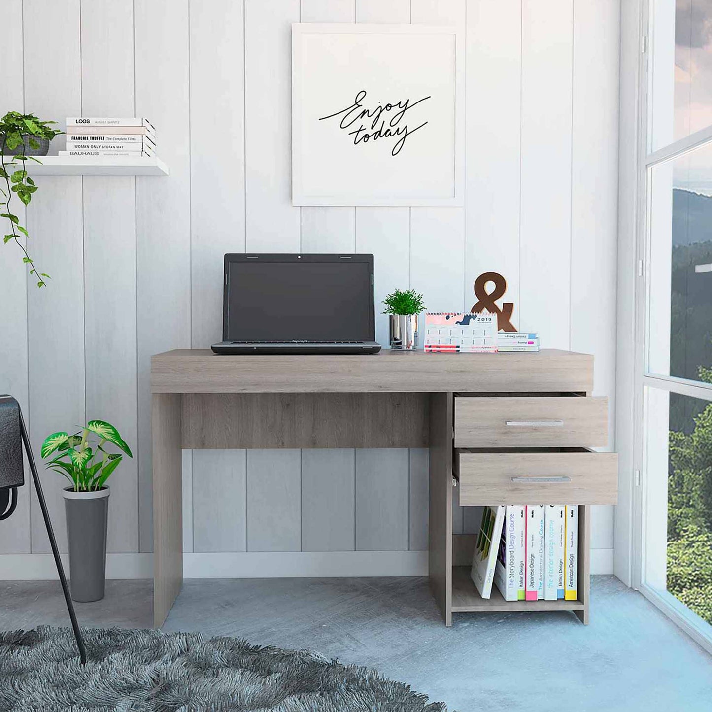 Ibare Desk TuHome Light Gray