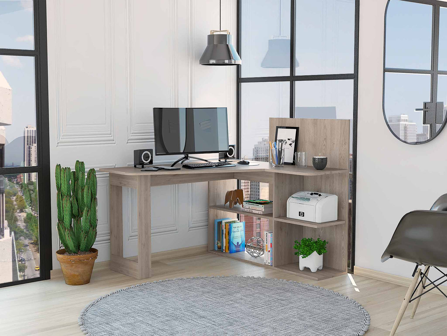 TuHome Light Gray Masai Desk