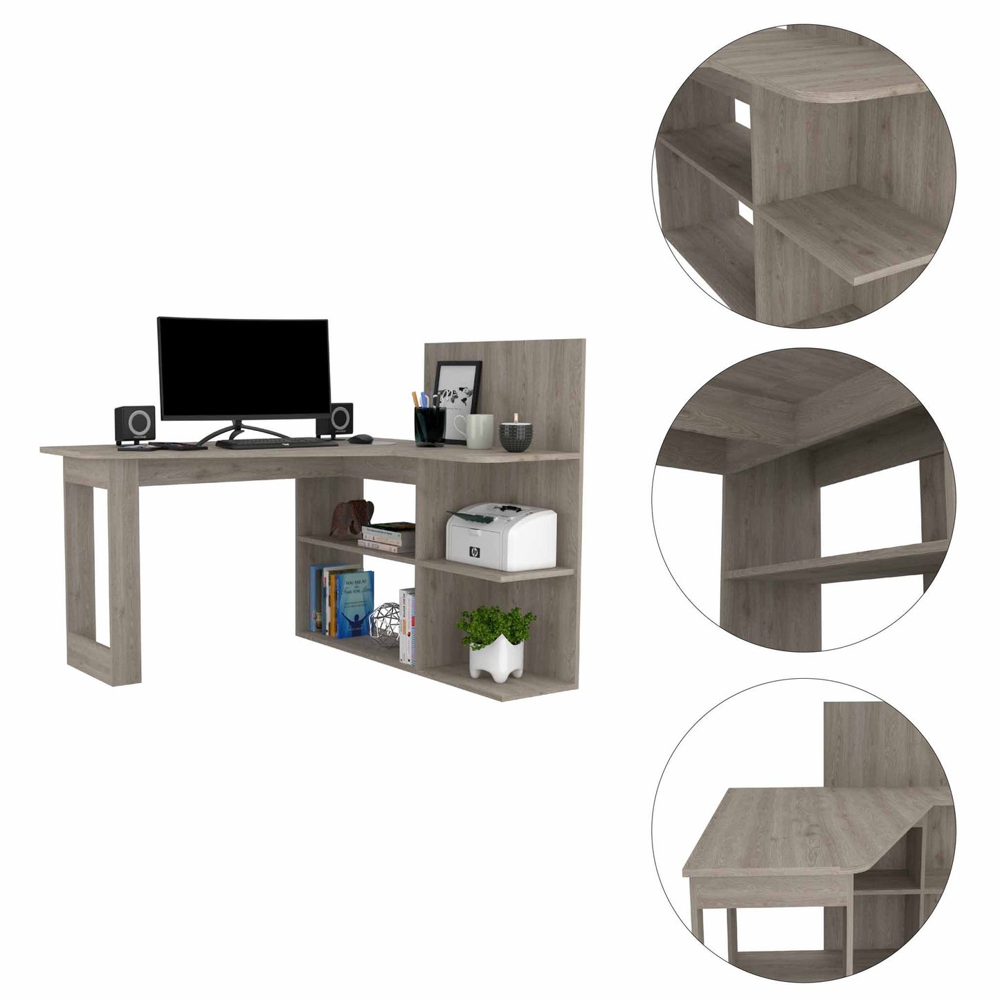 TuHome Light Gray Masai Desk