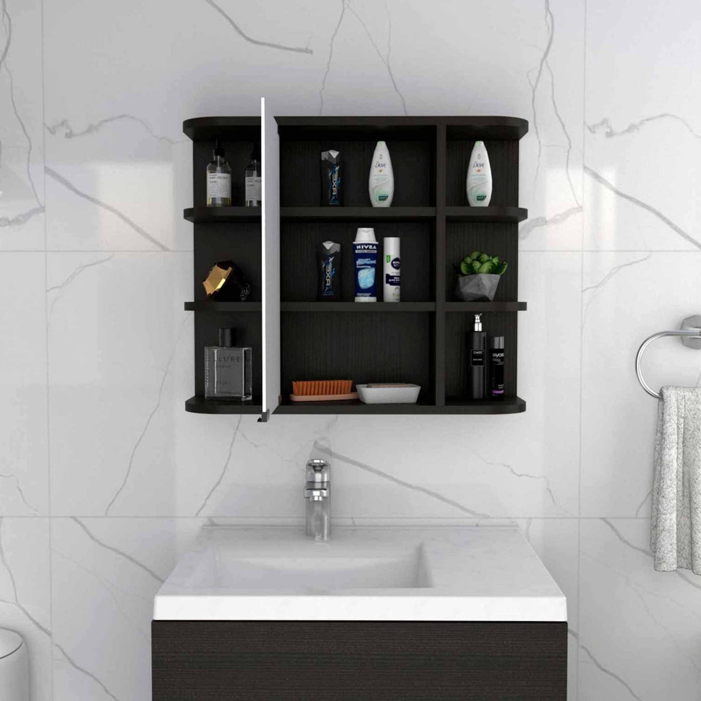 TuHome Black Wengue Milan Cabinet