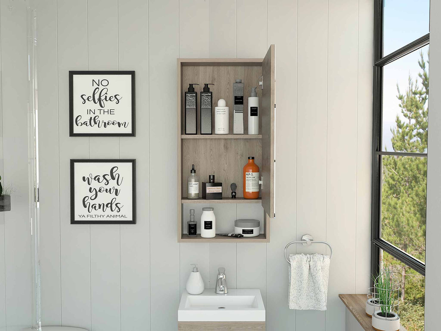 Mariana Medicine Cabinet TuHome Light Gray