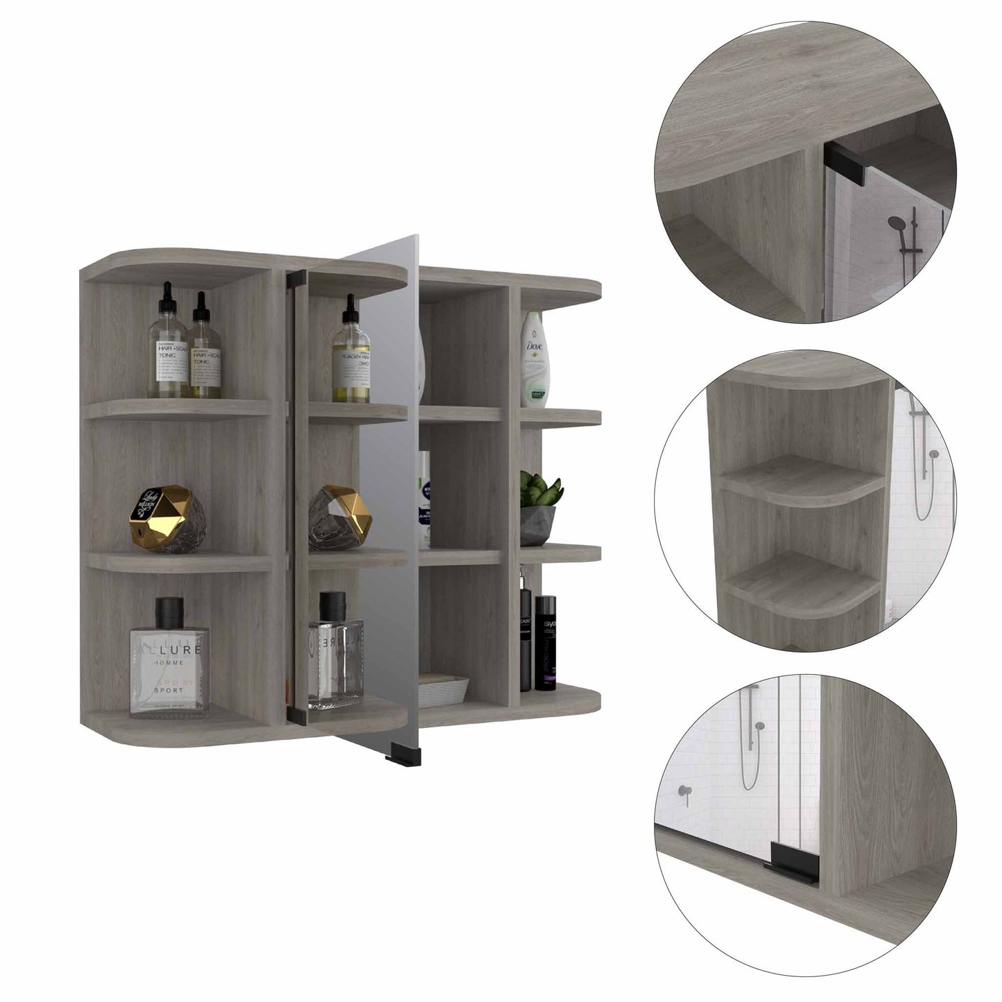 Milan Cabinet TuHome Light Gray