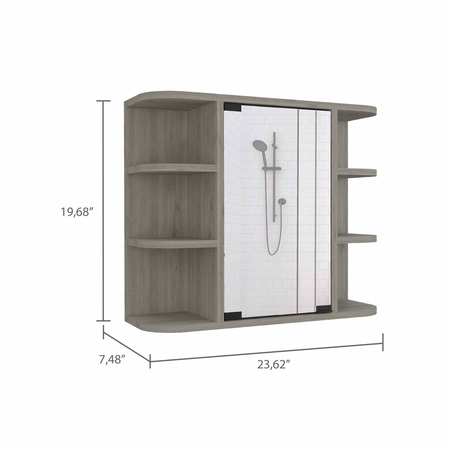 TuHome Light Gray Milan Cabinet