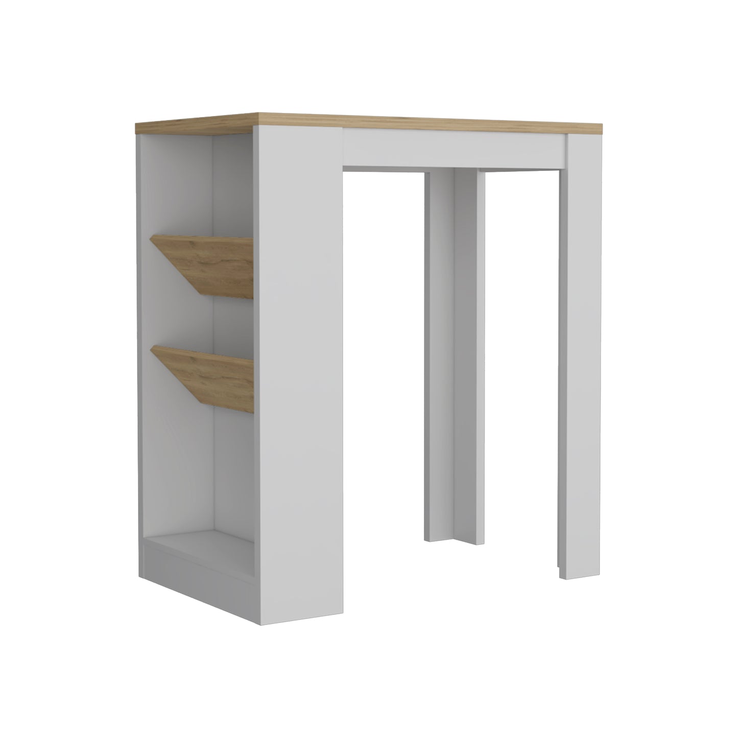 Syrah Kitchen Island, 2 Side Bottle Shelf, Bottom Shelf