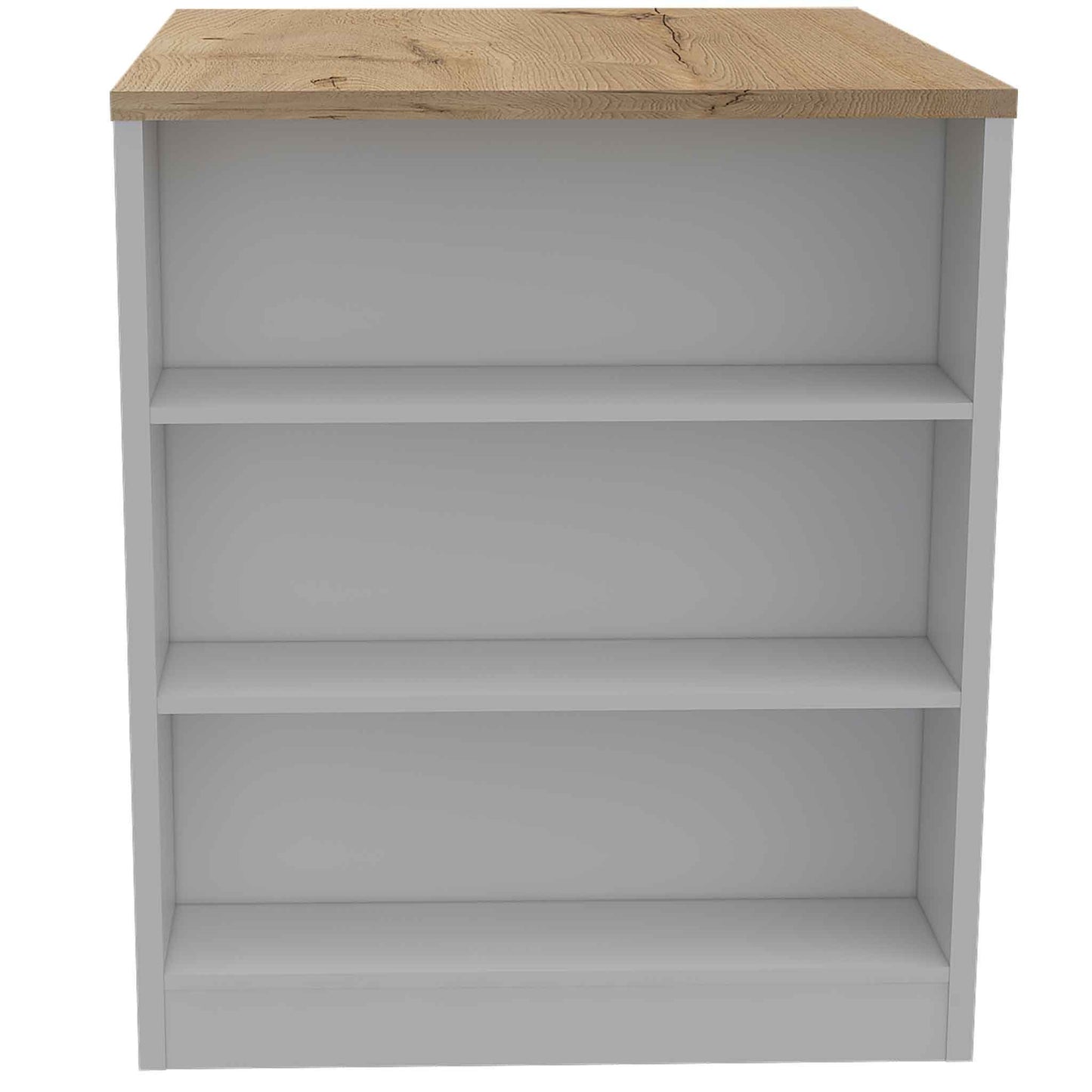 Kitchen Counter Dining Table Tanna,Two Legs, Three Side Shelves