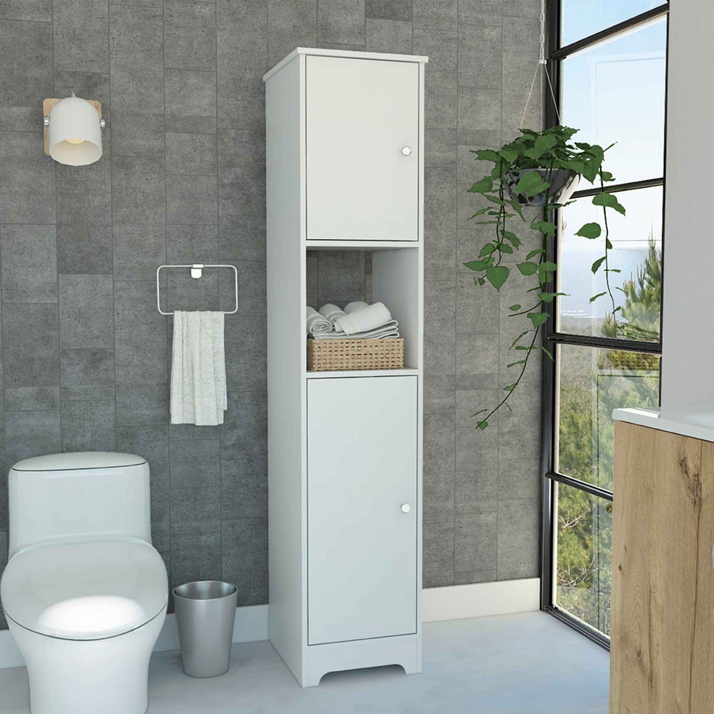White Linen Cabinet TuHome