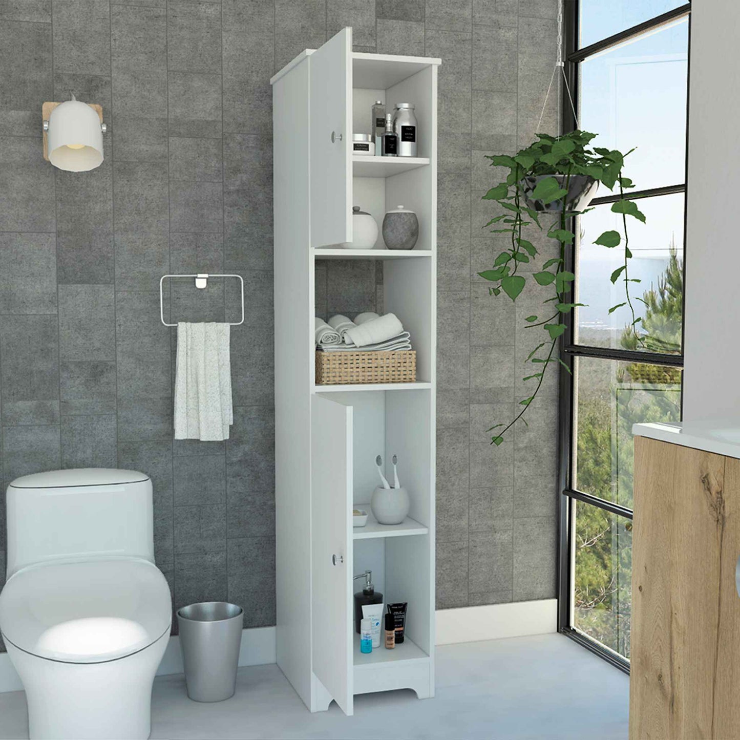 White Linen Cabinet TuHome