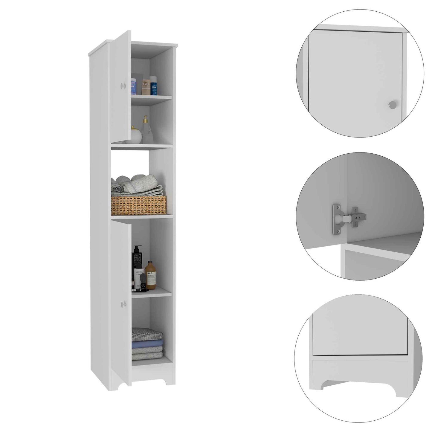 Linen Cabinet TuHome White