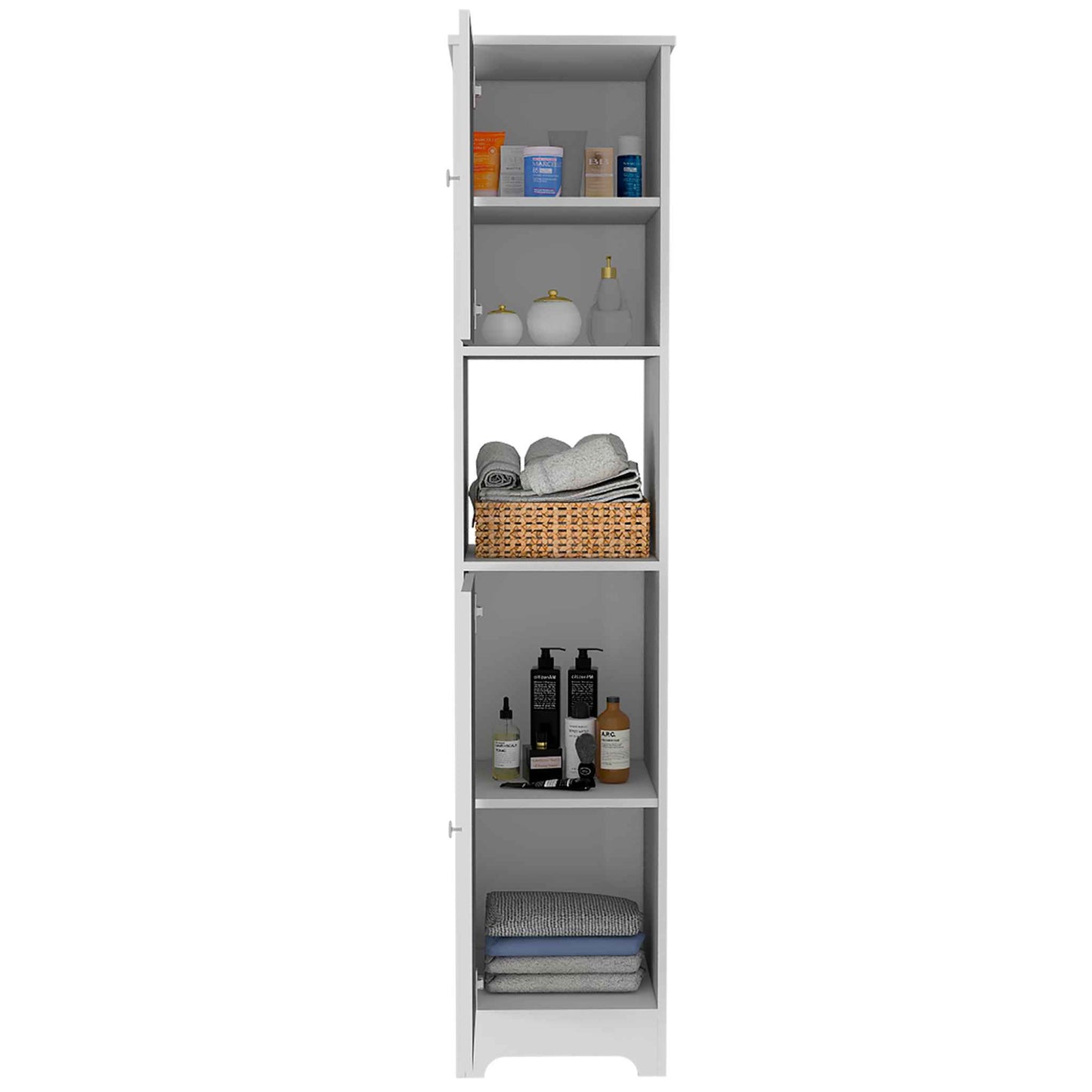 TuHome White Linen Cabinet