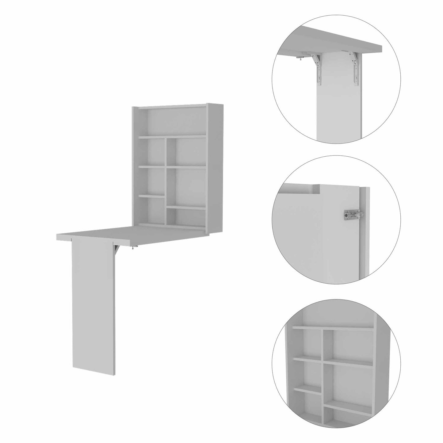 White Floating Desk TuHome