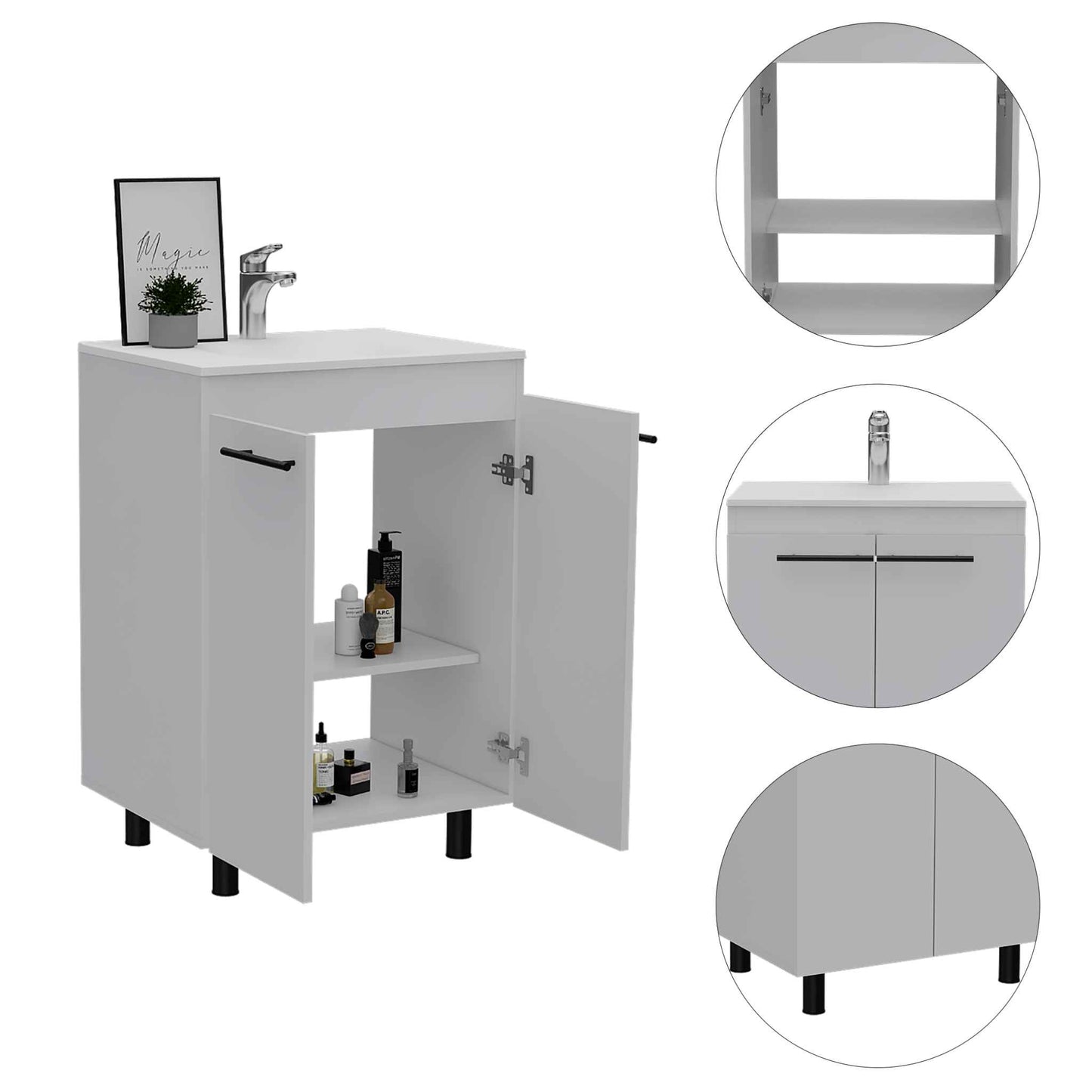 White Khari Vanity TuHome