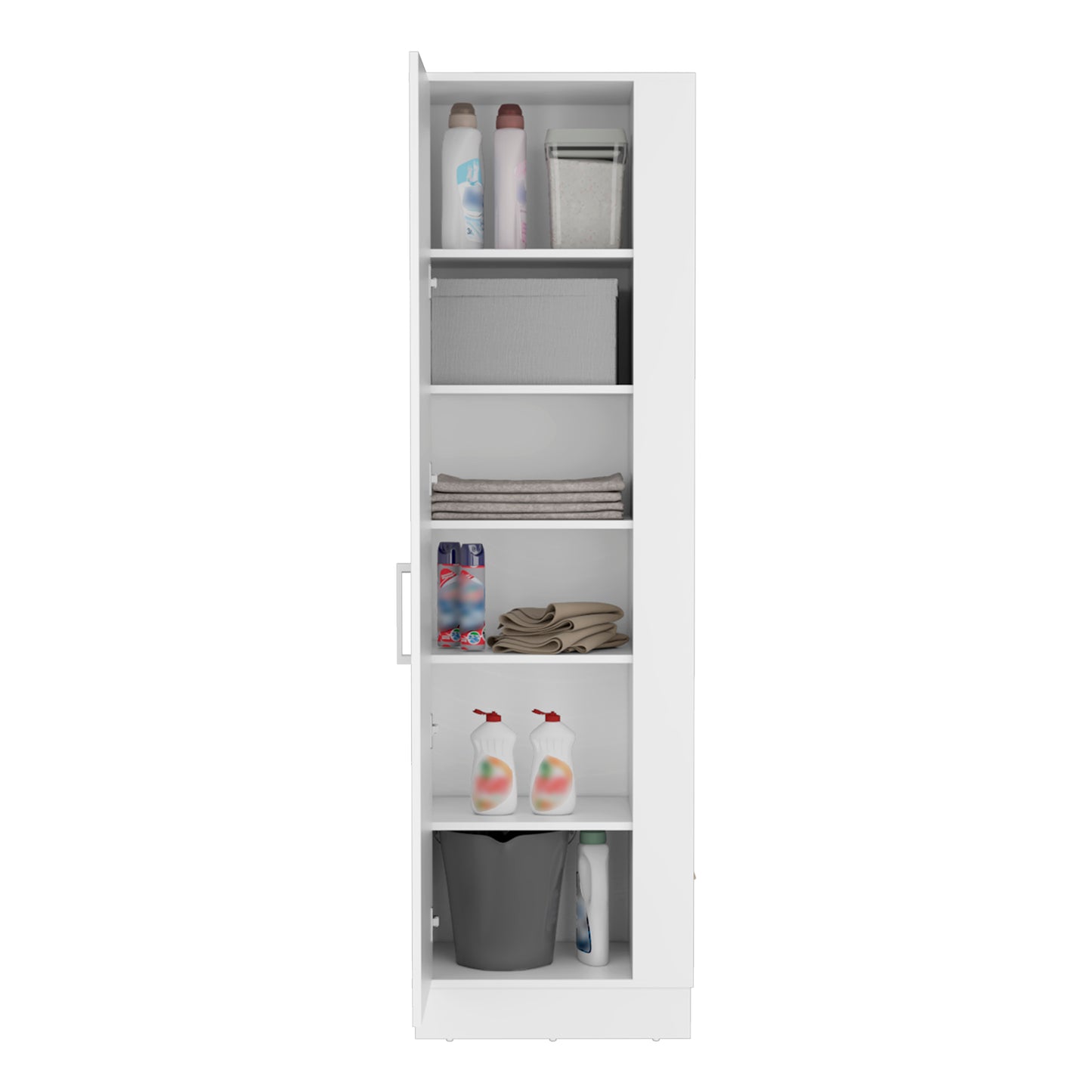Lilo Storage Cabinet, Broom Hangers, Internal Shelves