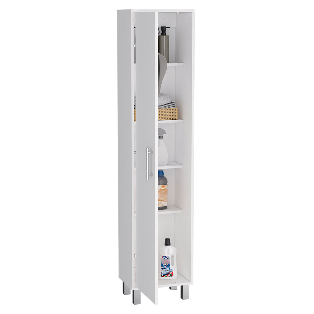 Laska Storage Cabinet, Broom Hangers, 1 Door