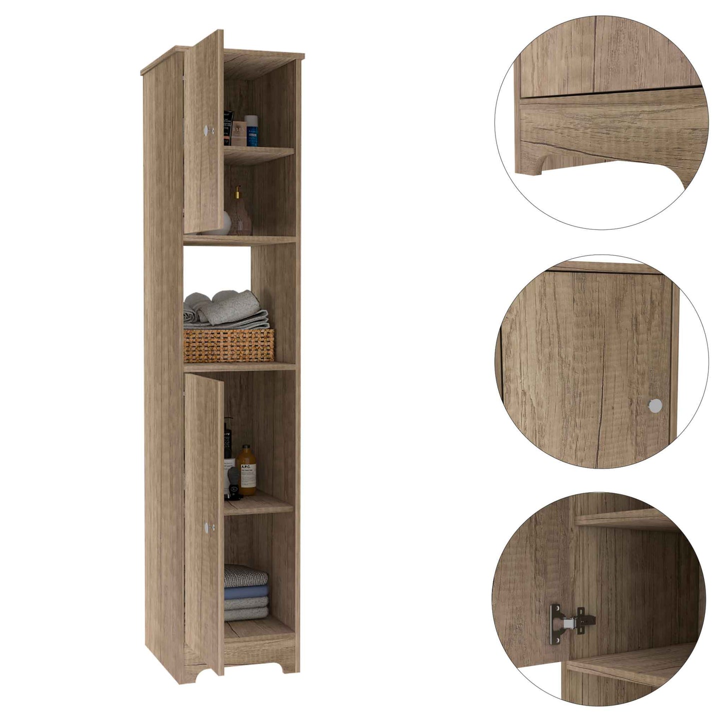 Linen Cabinet TuHome Light Oak
