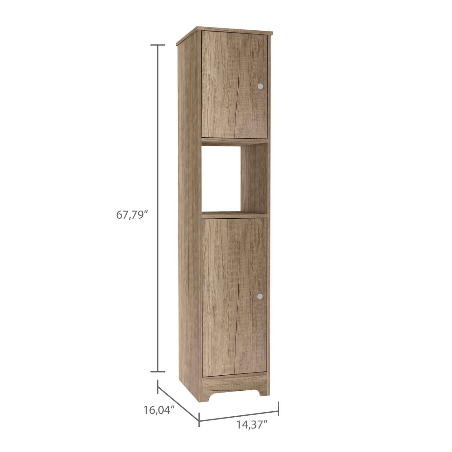 TuHome Light Oak Linen Cabinet