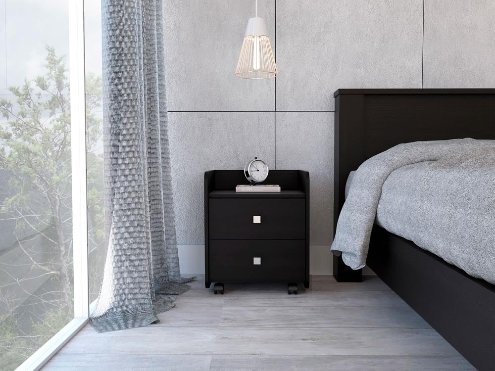 TuHome Black Wengue Aura Nightstand