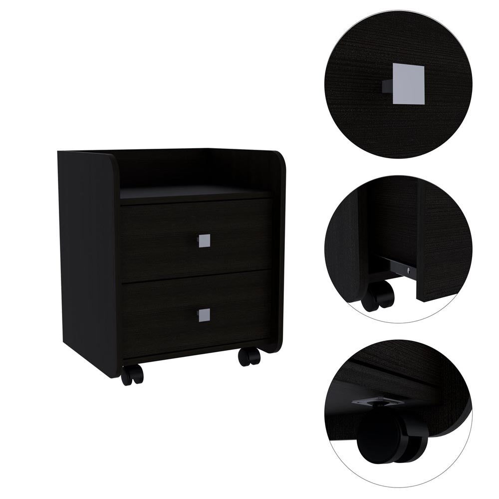 Black Wengue Aura Nightstand TuHome