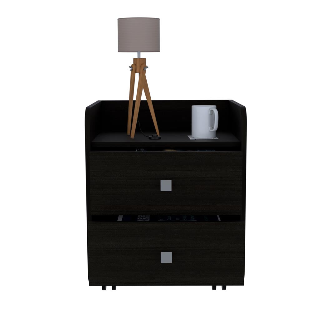 Black Wengue Aura Nightstand TuHome