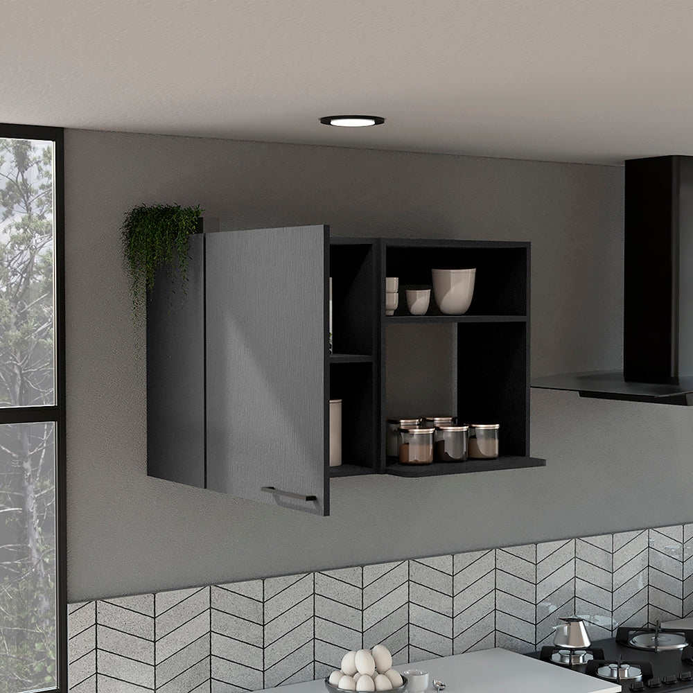 Napoles 2 Wall Cabinet, Open Storage Shelves, Single Door