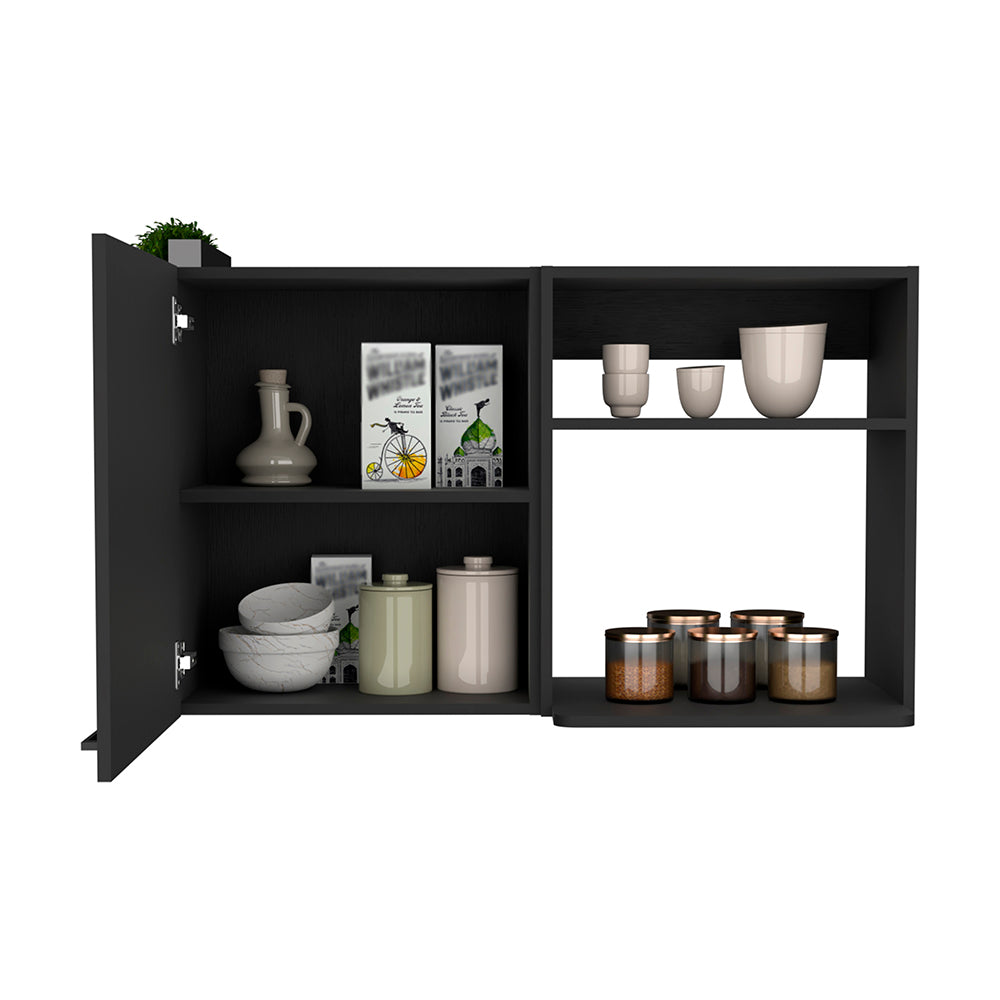 Napoles 2 Wall Cabinet, Open Storage Shelves, Single Door