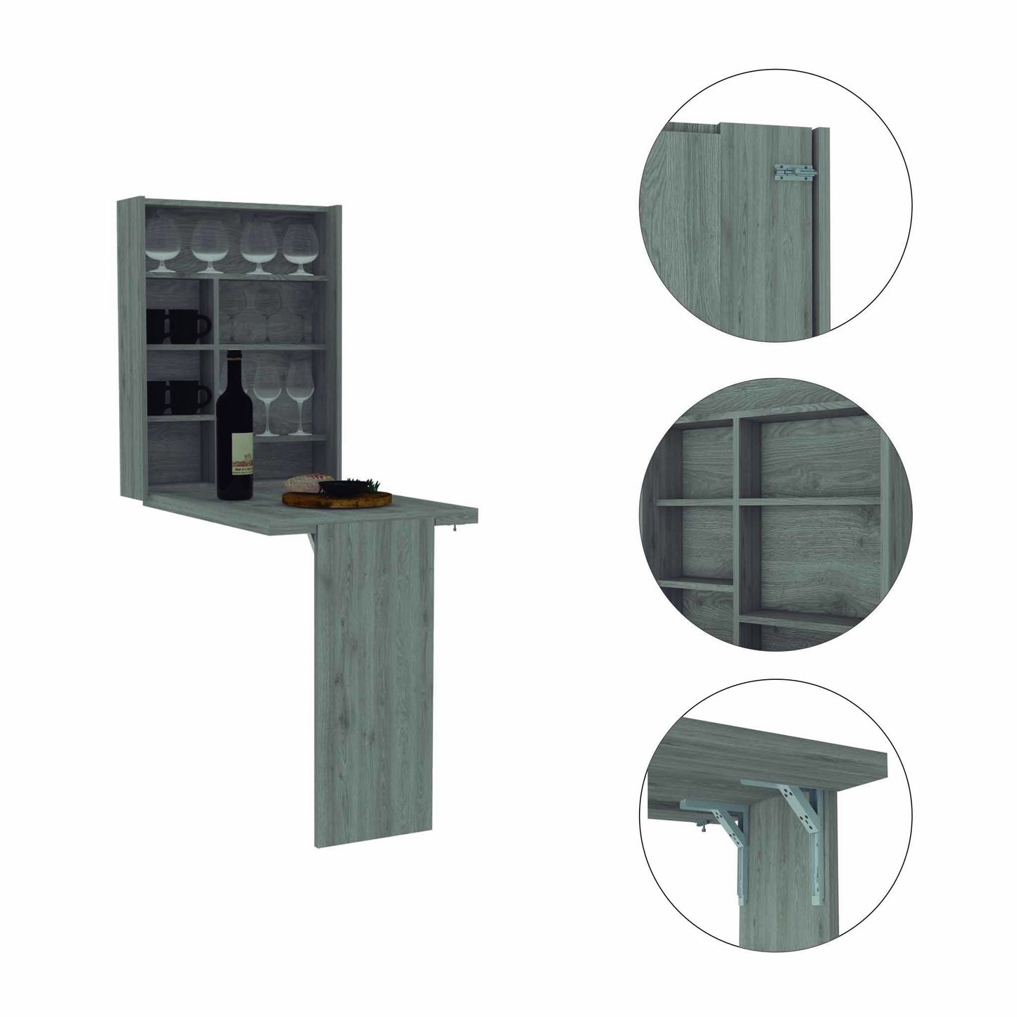 Floating Desk TuHome Light Gray