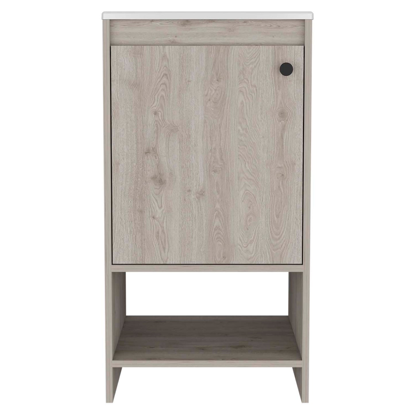 Jane Bathroom Vanity, Single Door Cabinet, Two Shelves