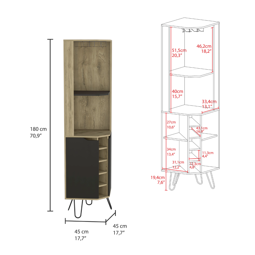 Audra Corner Bar Cabinet
