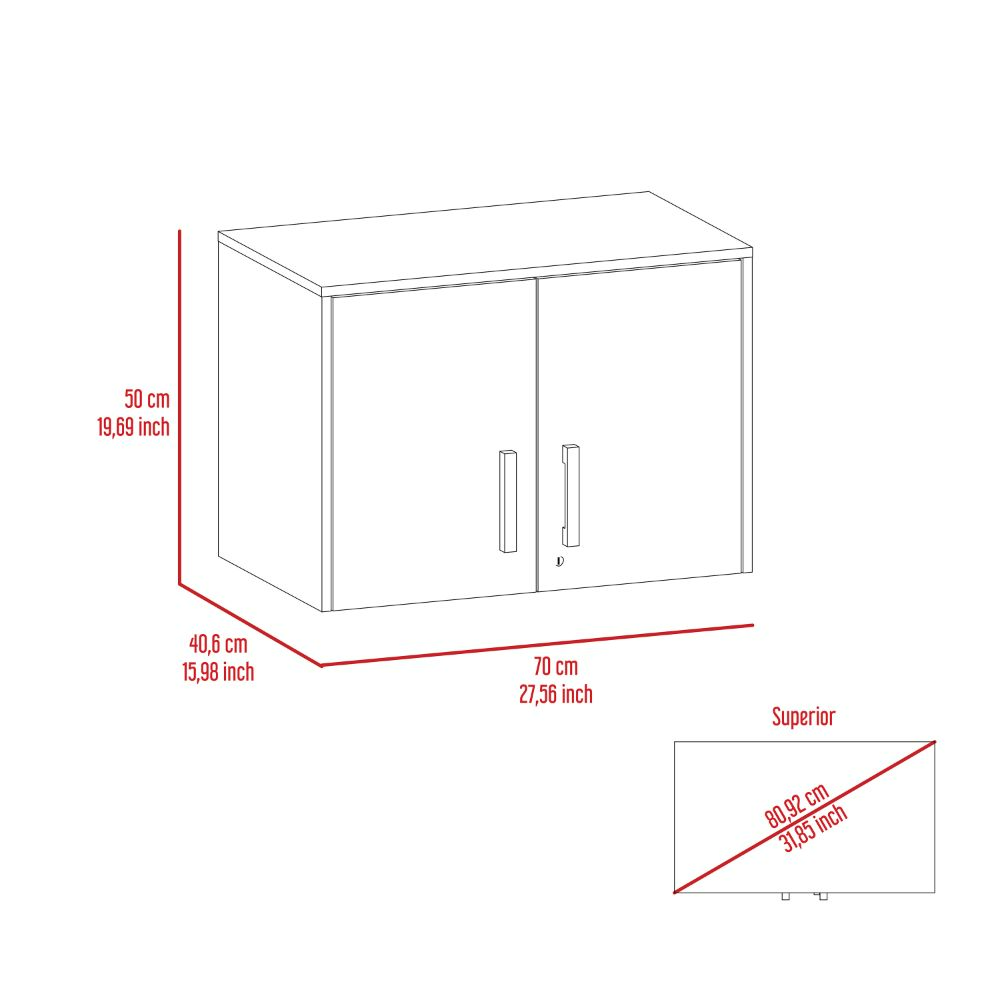 Storage Cabinet - Wall Cabinet, Three Interior Shelves, Double Door