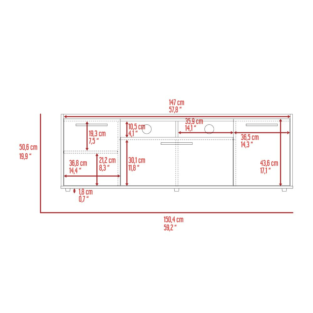 Lyon Tv Stand for TV´s up 55", One Cabinet, Double Door