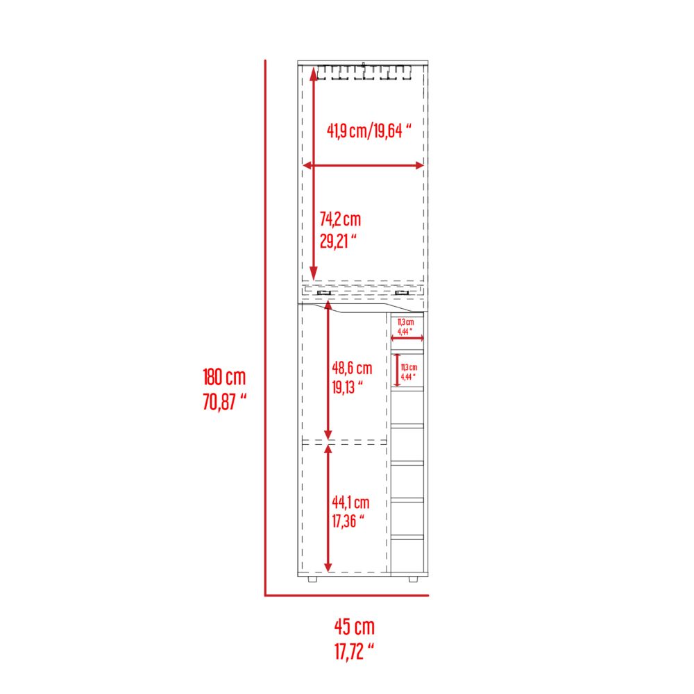 Obregon Tall Cabinet, Seven Cubbies, Two-Door Cabinets