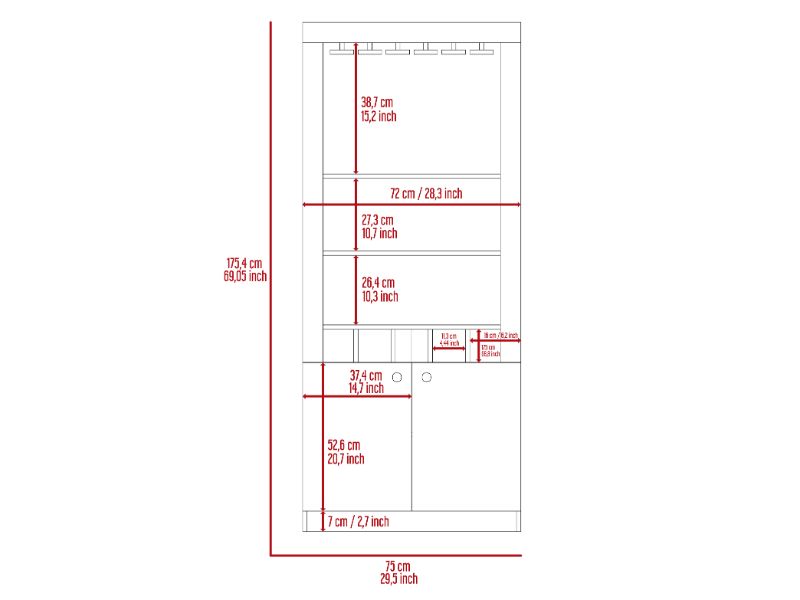 Montenegro Bar Cabinet, Double Door Cabinet, Five Cubbies