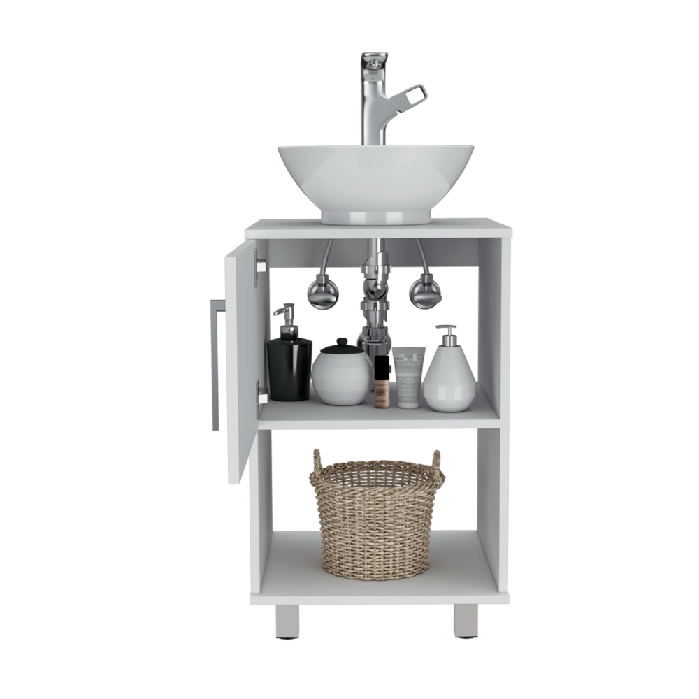 Gouda Single Bathroom Vanity, One Open Shelf, Single Door Cabinet