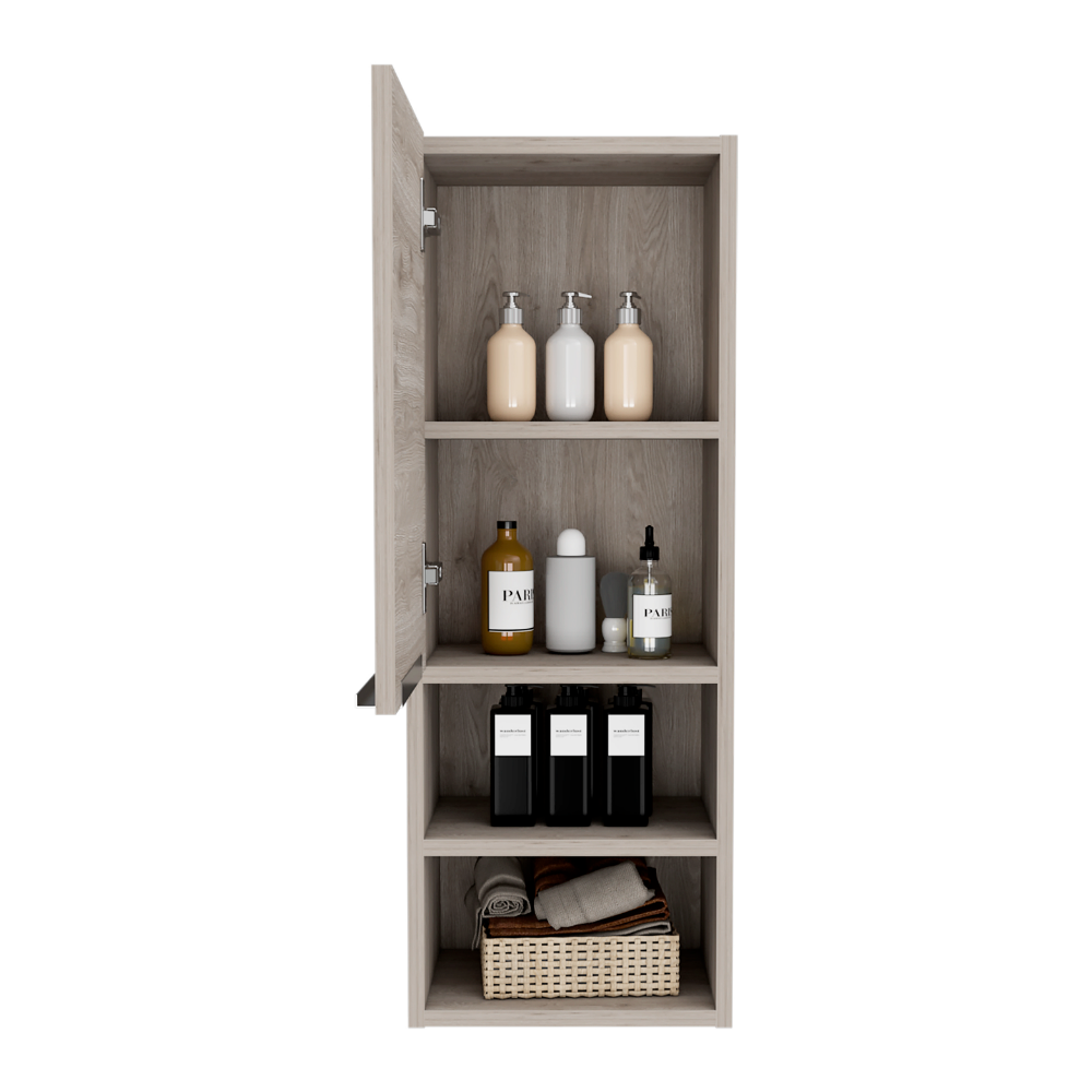 Mila Bathroom Cabinet, Two Interior Shelves, Two External Shelves, Single Door Cabinet