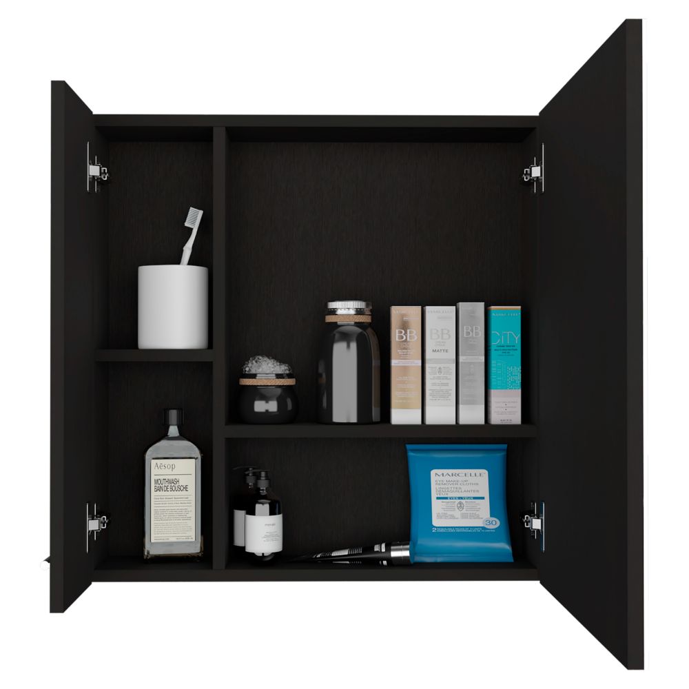 Sines Mirror Medicine Cabinet, With Four Internal Shelves, Double Door, Minimalist Bathroom Storage
