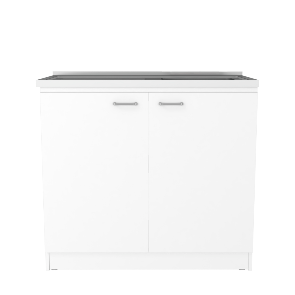 Napoles Utility Sink, Two Shelves, Double Door Cabinet