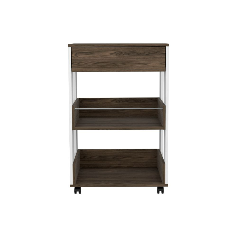 Verona Kitchen Caret, Three Shelves, Four Casters