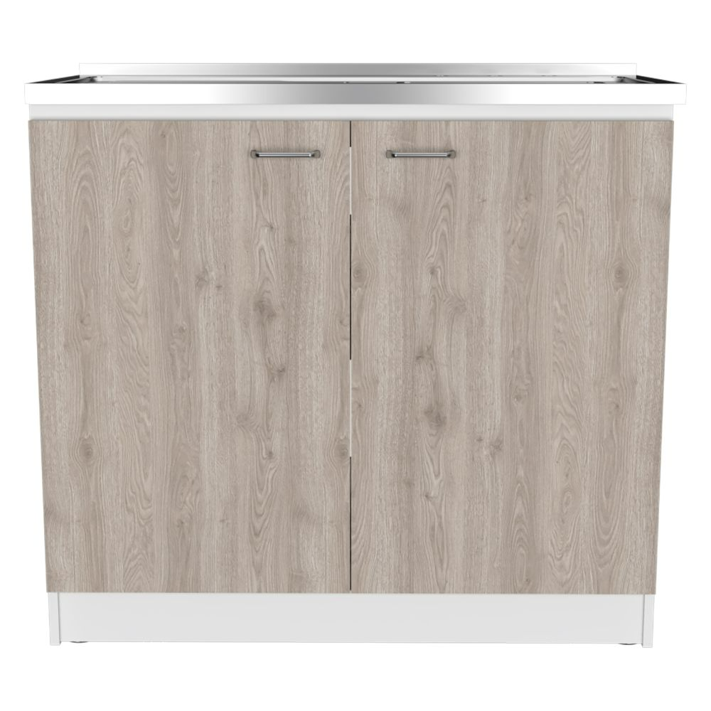 Napoles Utility Sink, Two Shelves, Double Door Cabinet